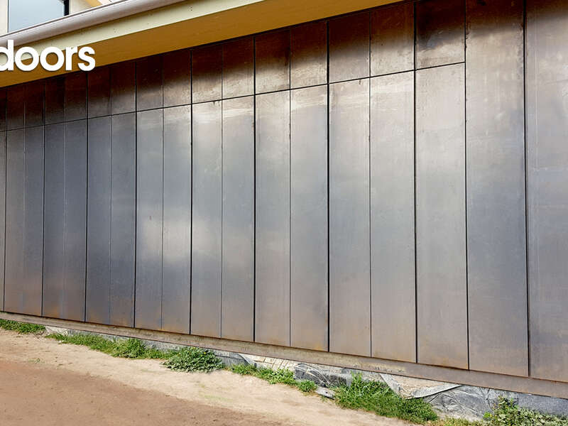 4Ddoors Tilt and Counterweight Garage Door - Corten Steel Panel