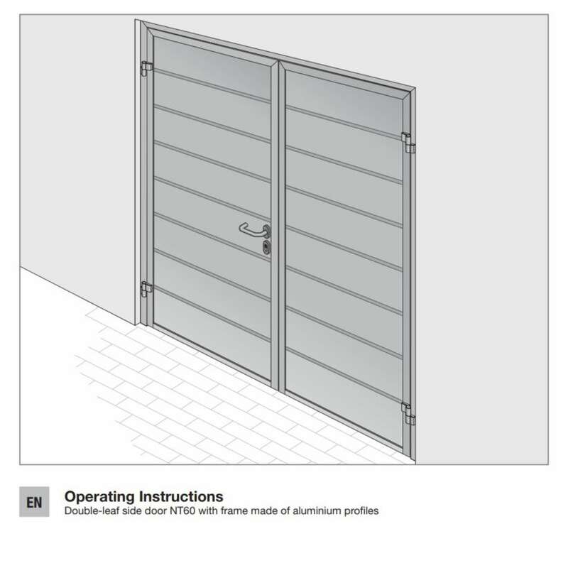 Double-leaf side doors NT60 with frame made of aluminium profiles